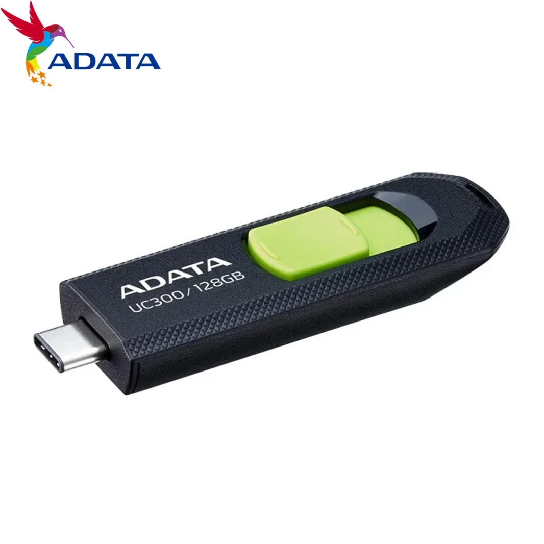 محرك أقراص فلاش USB ADATA UC300 سعة 128 جيجابايت USB Type-C 3.2 Gen 1 (3.1 Gen 1) أسود، أخضر ACHO-UC300-128G-RBK/GN