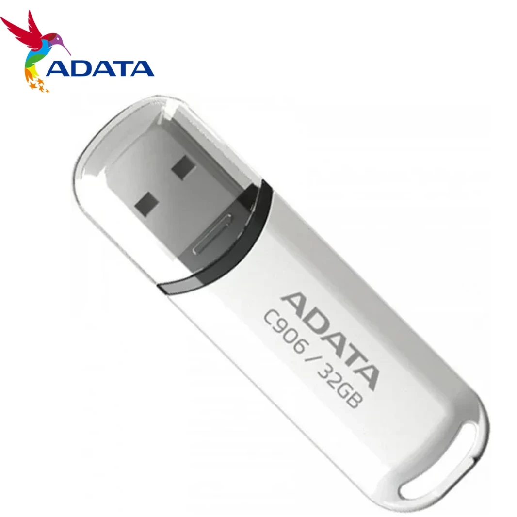 ADATA C906 32GB USB 2.0 Compact Design Flash Drive, White