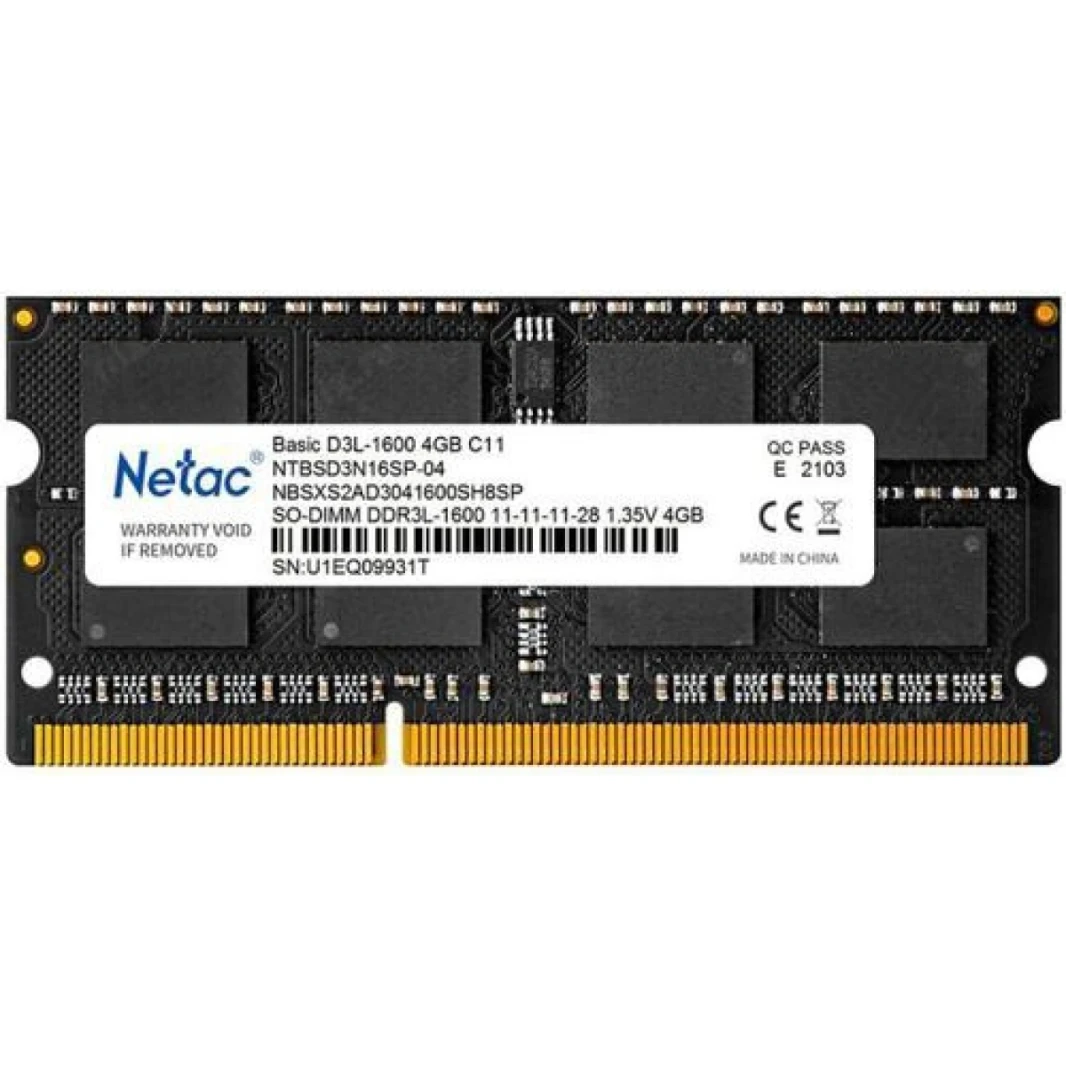 ذاكرة NETAC BASIC DDR3L-1666 سعة 4 جيجابايت C11 NB(NTBSD3N16SP-04)