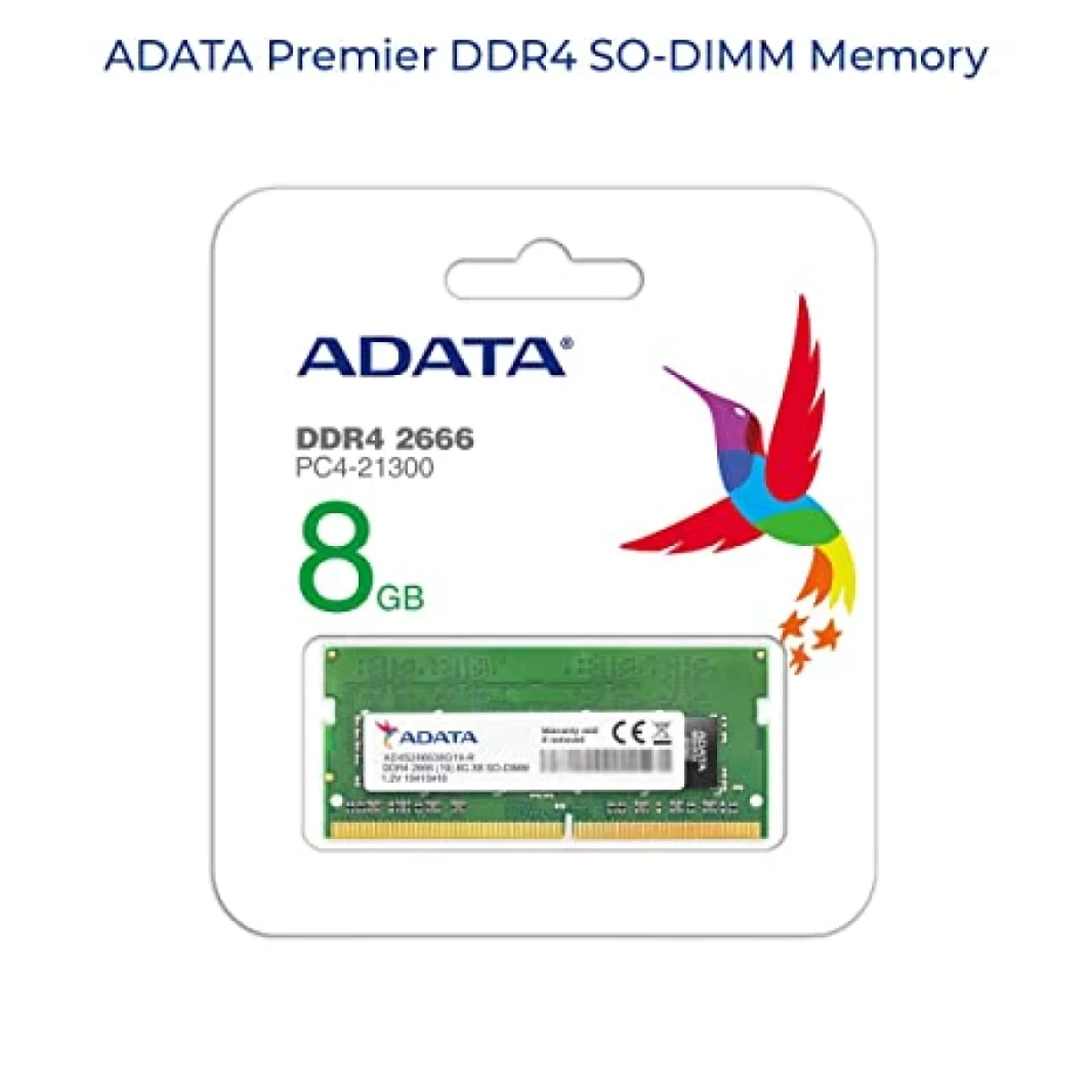 وحدة ذاكرة ADATA RAM سعة 8 جيجابايت DDR4 2666 ميجا هرتز، لأجهزة الكمبيوتر المحمولة