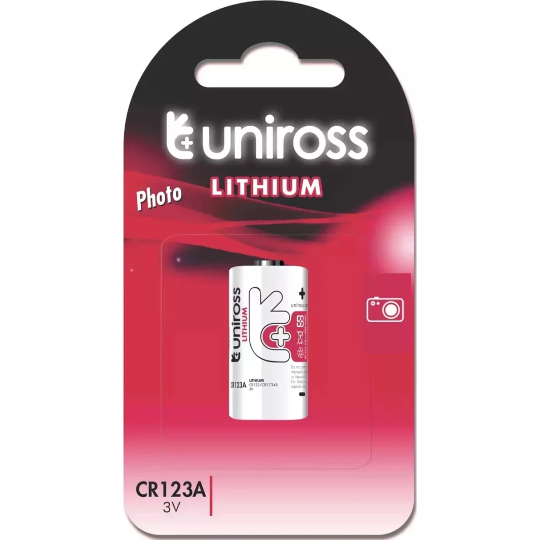 بطارية ليثيوم صناعية من نوع Uniross CR123A