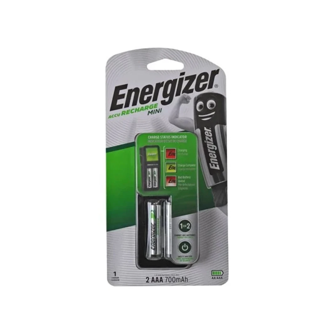 Energizer Accu Recharger Mini AA/AAA battery Charger with 2x AAA  (700 mAH ) NiMH Rechargeable Batteries