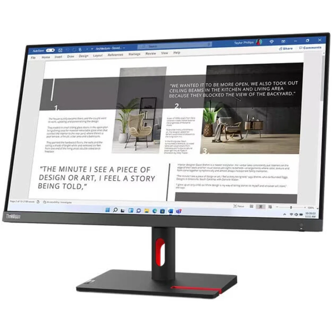 شاشة لينوفو S27i-30 مقاس 27.0 بوصة، لوحة IPS، 1920 × 1080، موصلات الإدخال - VGA + HDMI 1.4، الكابلات المضمنة - HDMI، ضمان لمدة 3 سنوات