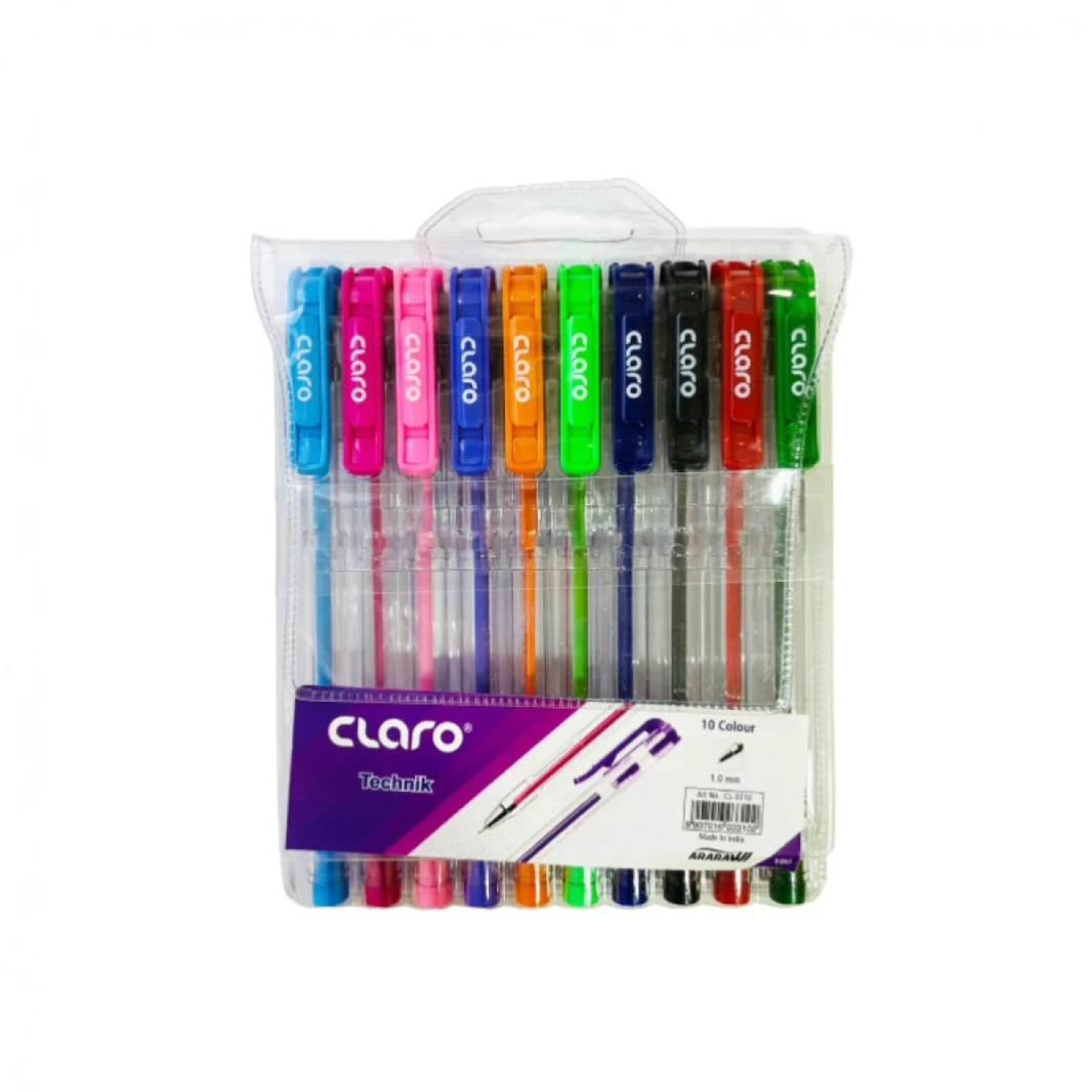 Claro Technik Colored Pen, Pack of 10