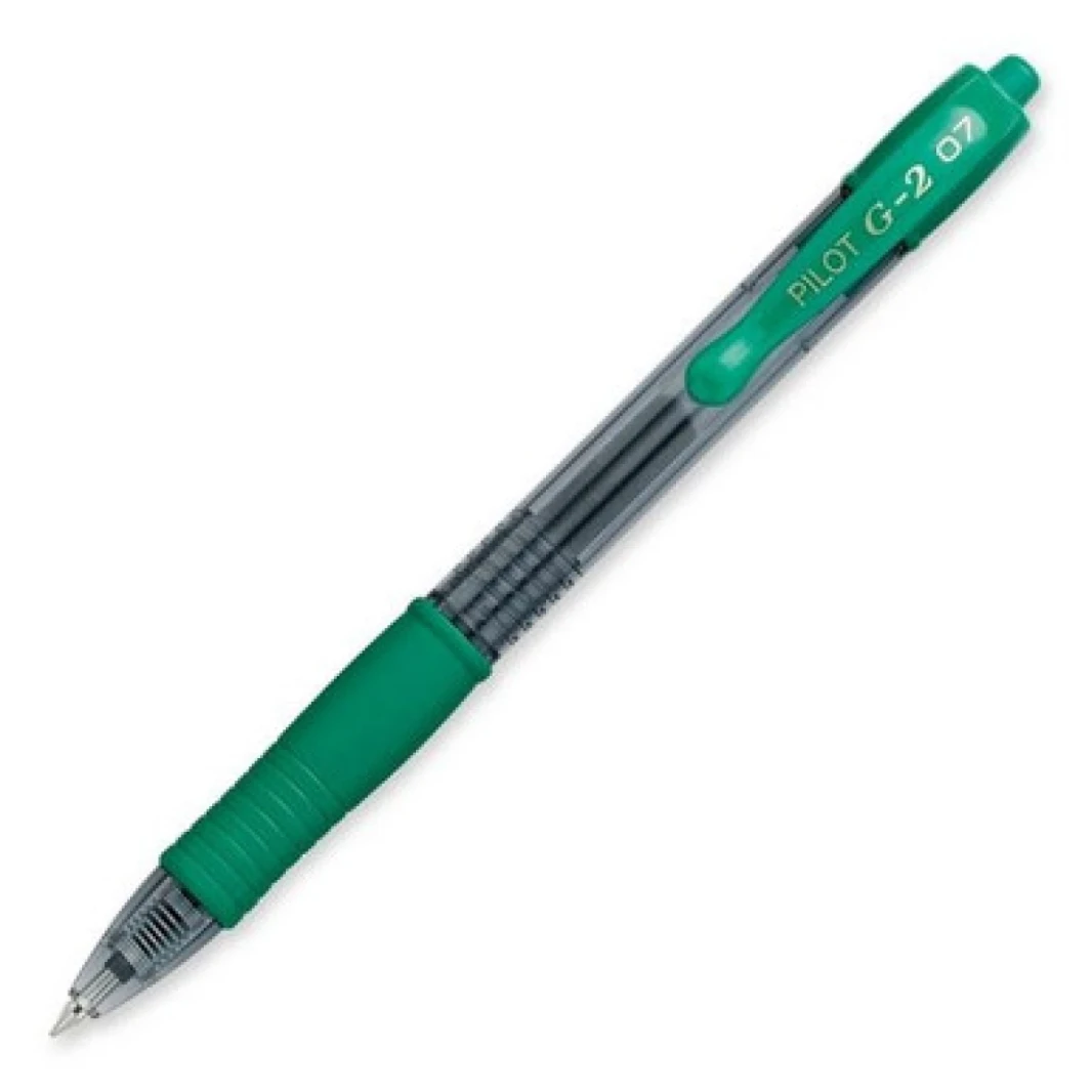 Pilot G-2 Gel Ink Rollerball pen 07 Tip, Green