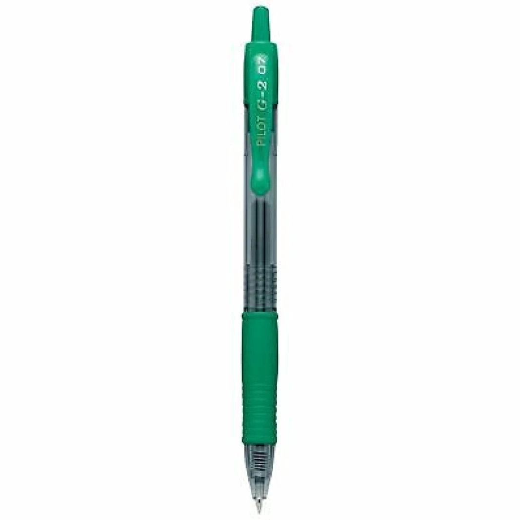 Pilot G-2 Gel Ink Rollerball pen 07 Tip, Green