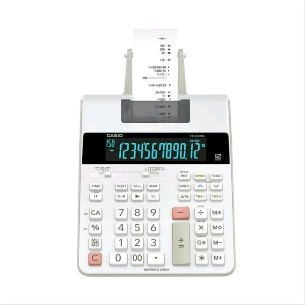 آلة حاسبة للطباعة المكتبية Casio FR-2650RC 12 رقمًا
