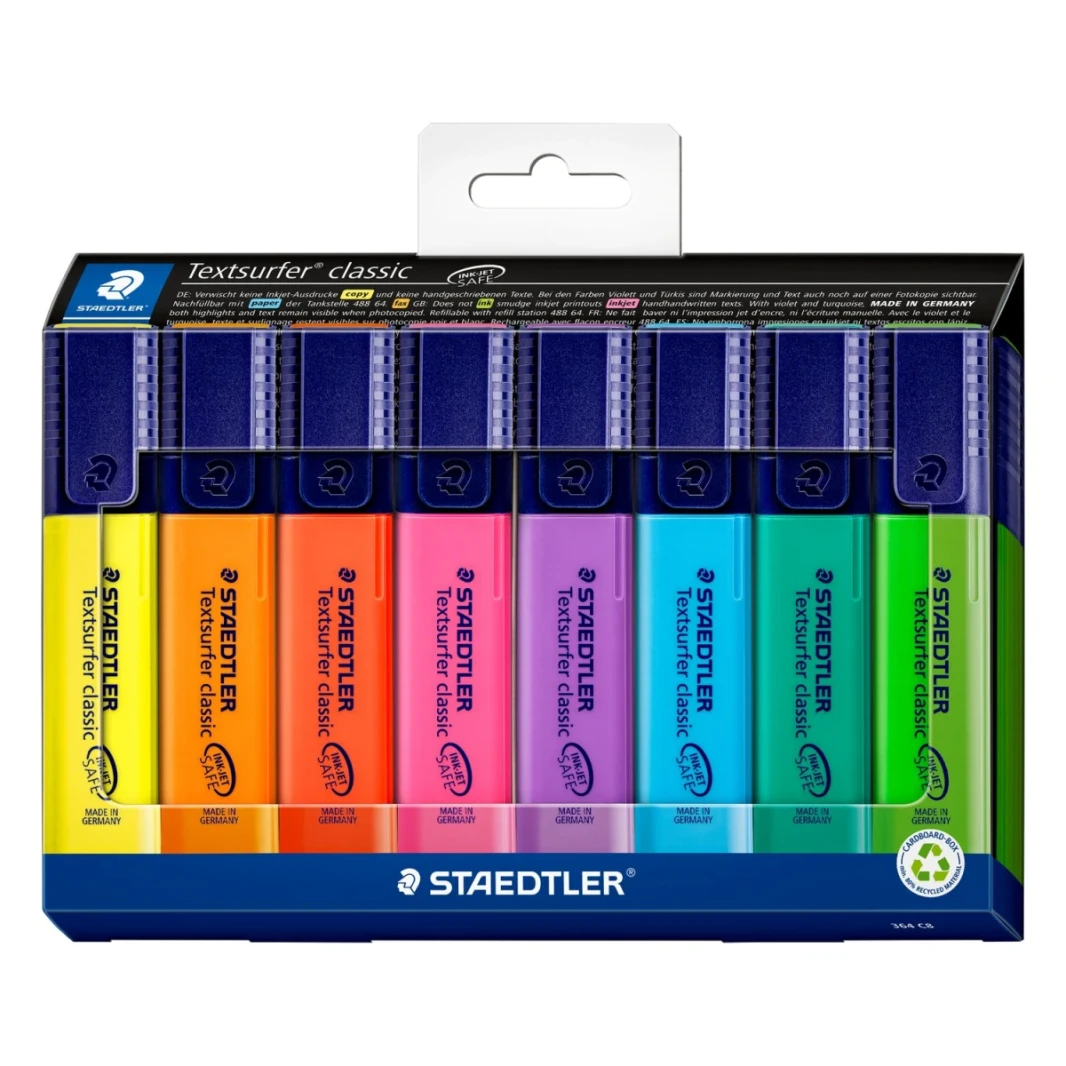Staedtler Textsurfer Classic 364 Highlighter ، مجموعة من 8
