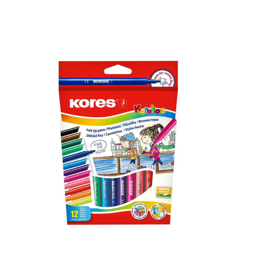 Kores Fine Tip Pens Pack of 12