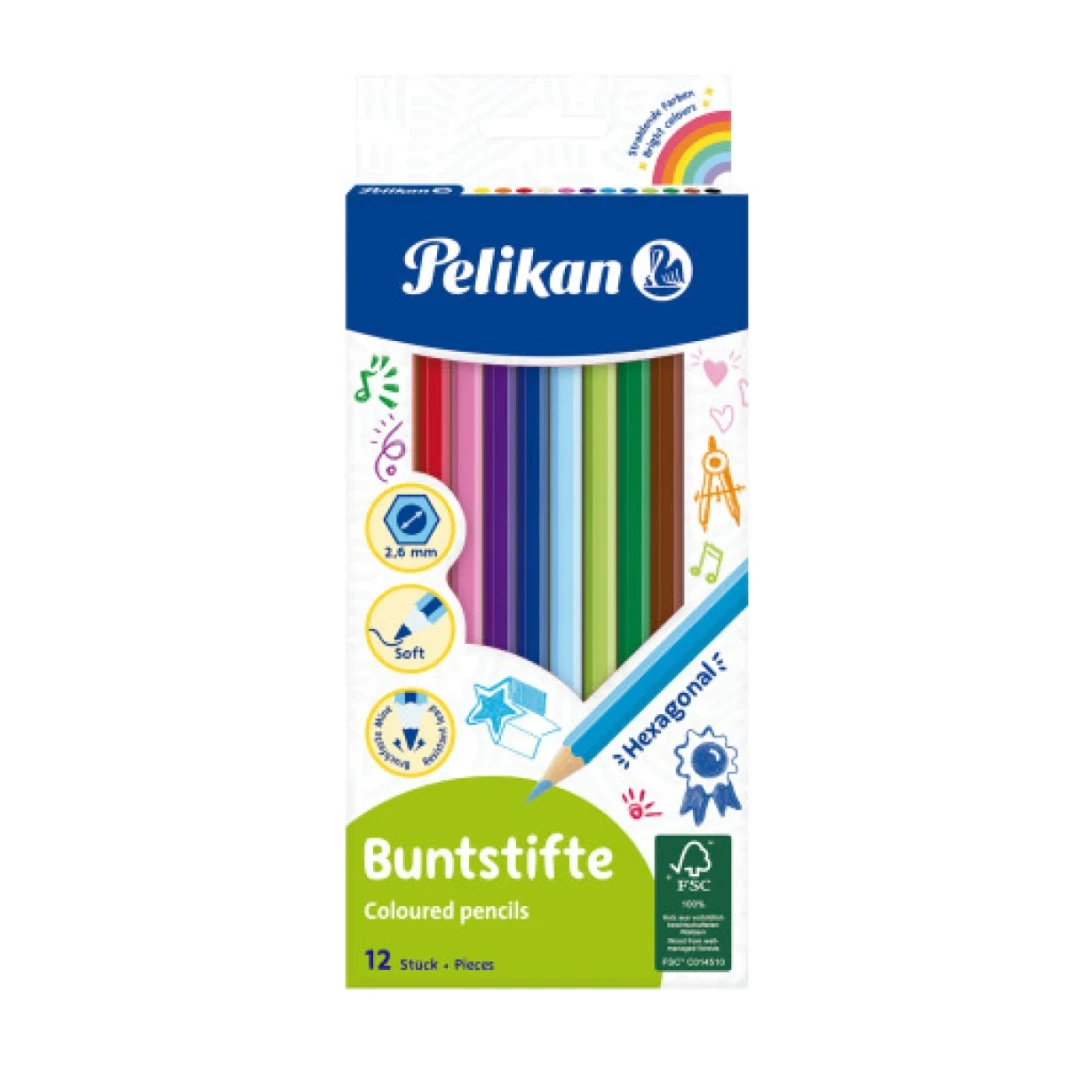 Pelikan Coloured Pencils Hexagonal 12pcs