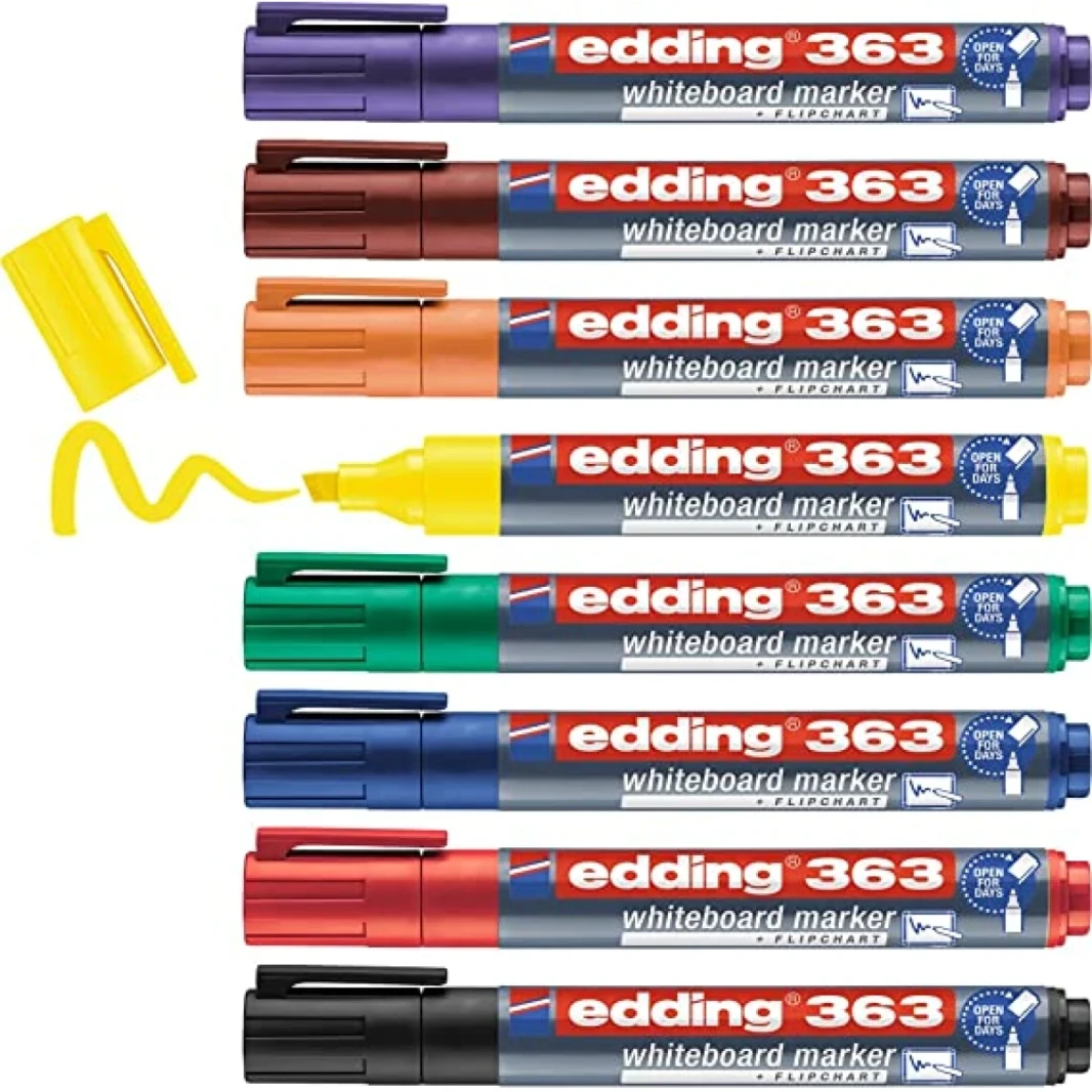 Edding 363 Whiteboard Marker مجموعة من 8 ألوان