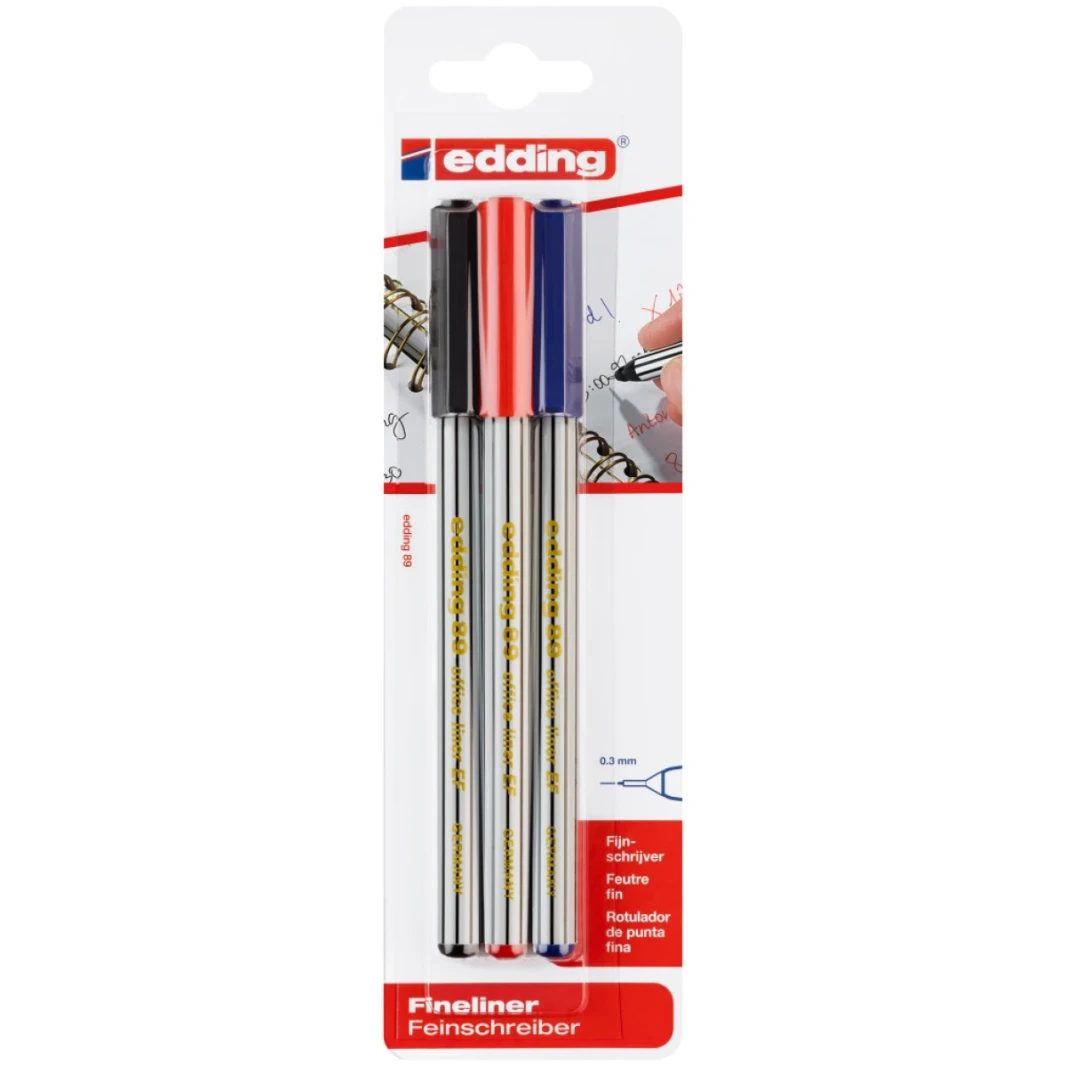 Edding 89 Office Liner EF - لأفضل خطوط مجموعة من 3 ألوان