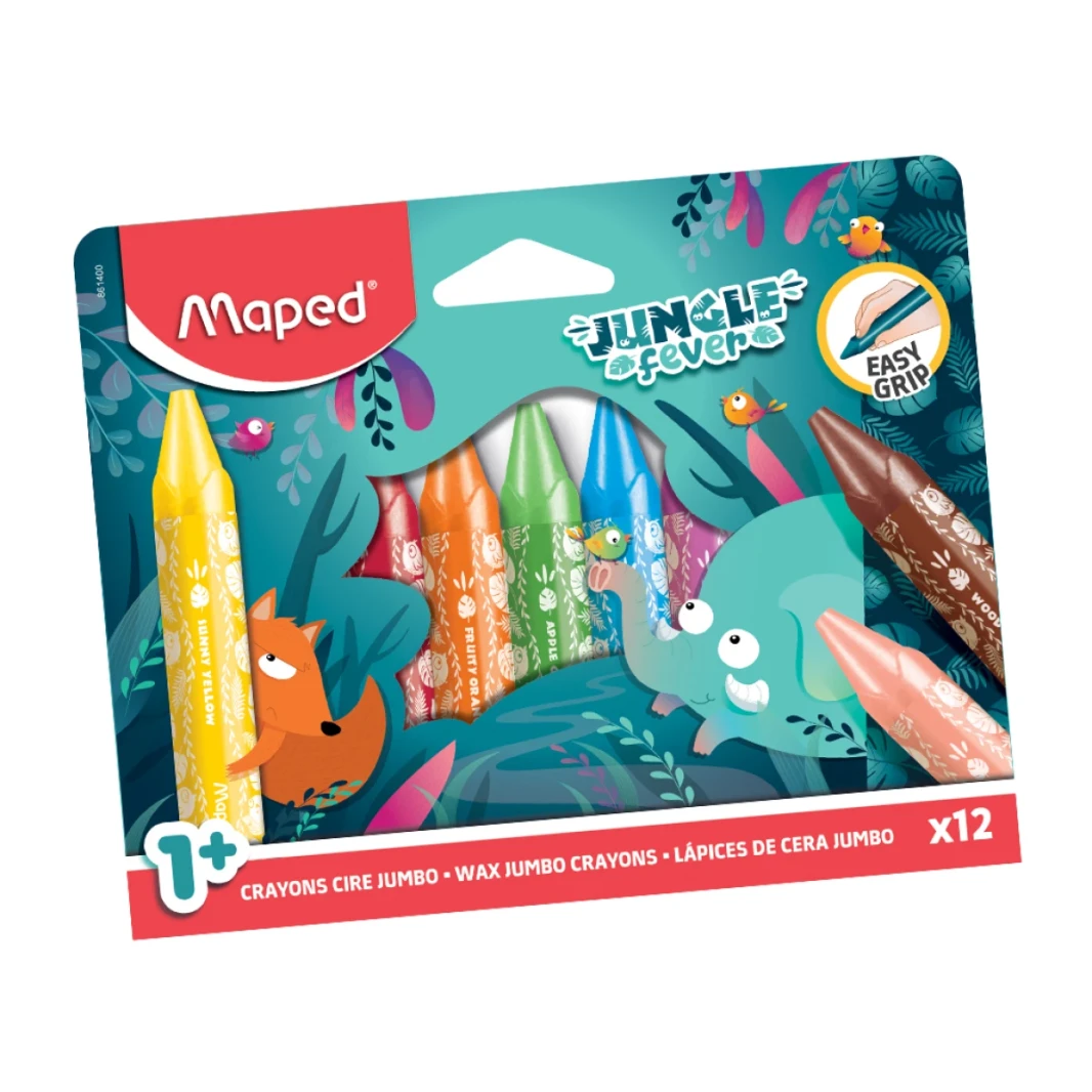 Maped Wax Crayons Jungle Fever Jumbo 12
