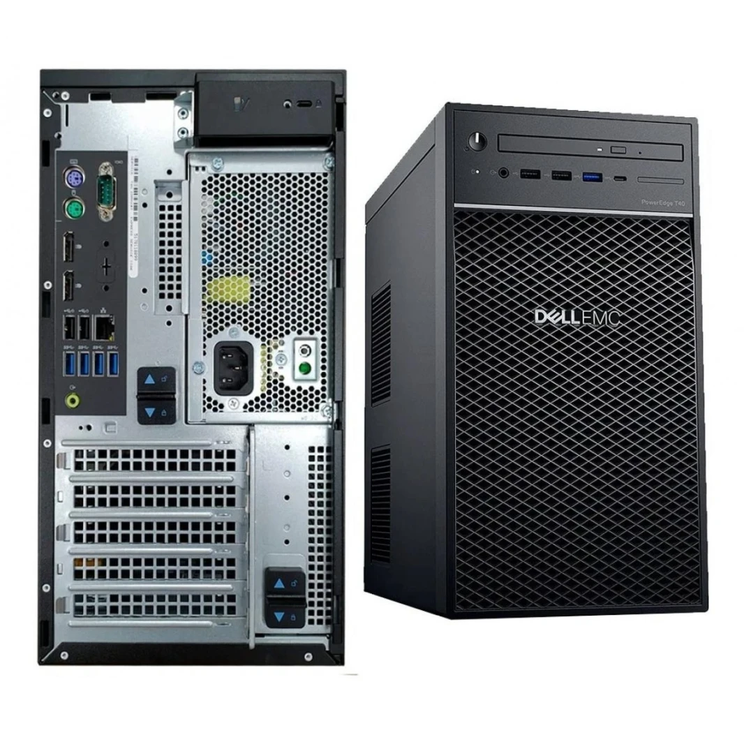 Dell PowerEdge T40 Mini Tower Server Intel Xeon E-2224G ، ذاكرة 8 جيجابايت ، 1 تيرابايت HDD