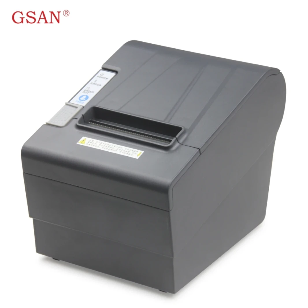 Gsan Thermal Printer Gsan 80mm عرض الورق 300 مم/ثانية USB POS الطابعة الحرارية Deas 145*195*144mm (GS-8256HI)