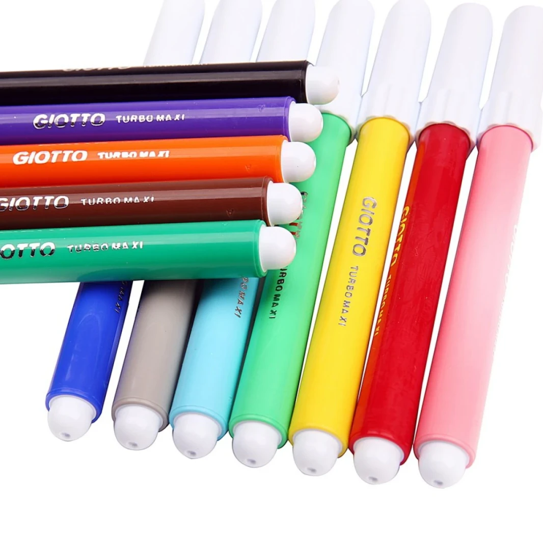 Giotto Turbo Maxi Super Feltable Love Lip Lip Lip ، Nib 5mm ، Pack O 12
