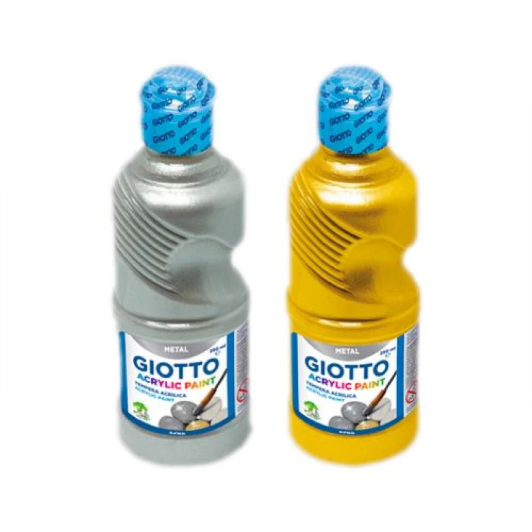 GIOTTO Acrylic Paint Gloss Effect, Metallic 500ml Pack of 1