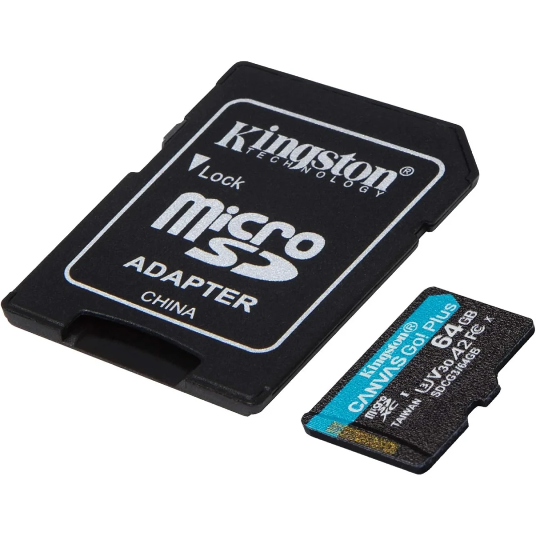 Kingston 64GB Memory Card microSDXC Canvas Go Plus 170MB/s Read UHS-I C10 U3, V30