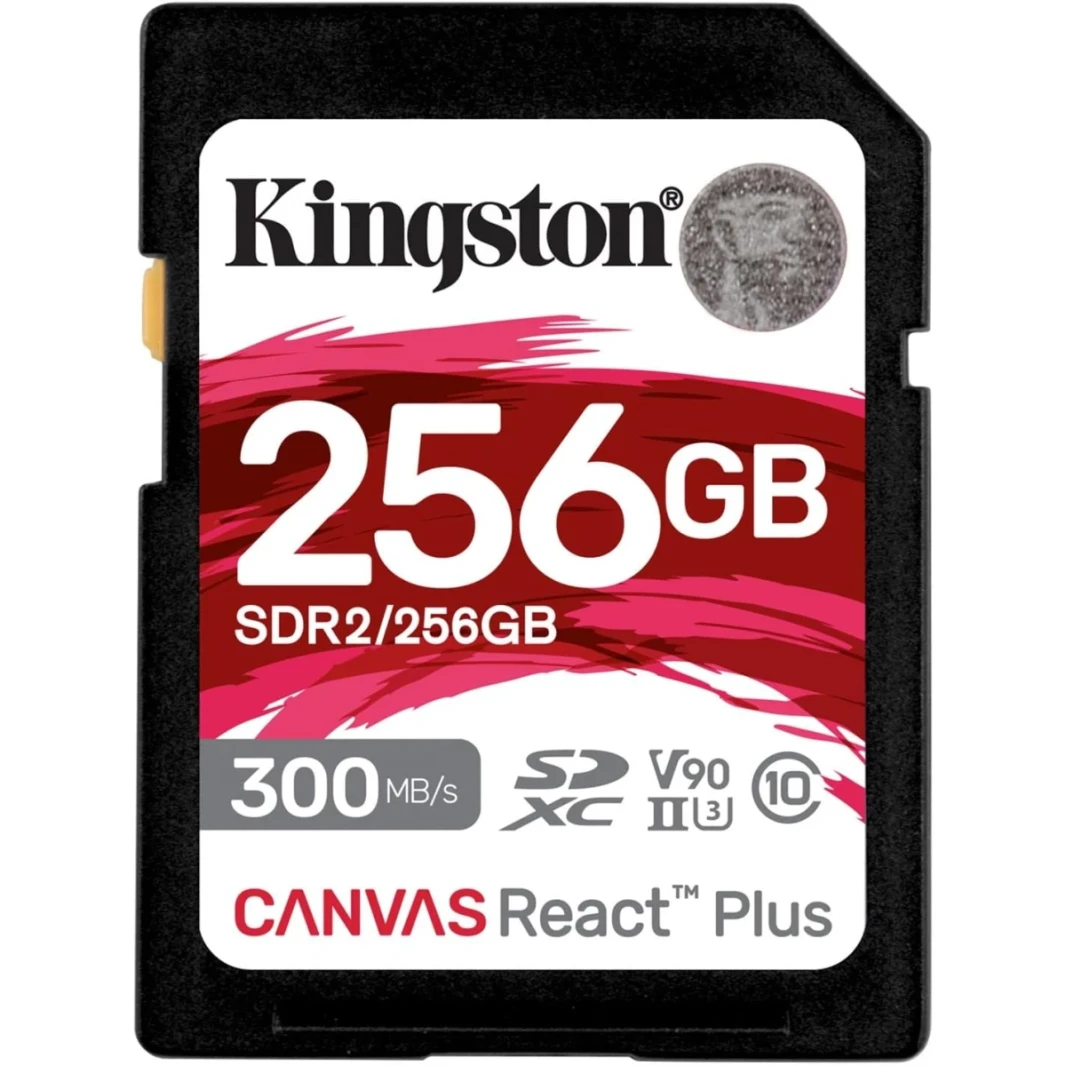 Kingston 256GB بطاقة الذاكرة SDXC Canvas React Plus 300MB/S قراءة لـ UHS-II 4K/8K