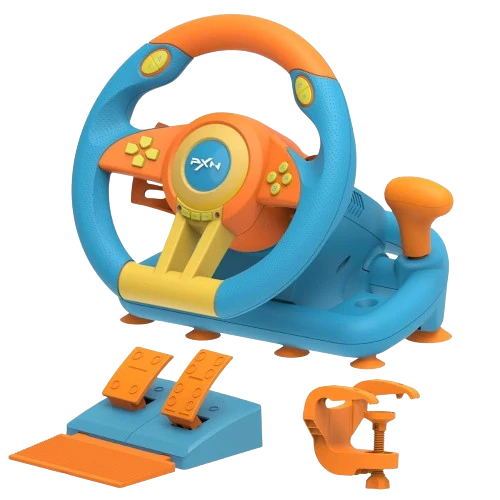 PXN V3 180° Gaming Steering Wheel – Blue & Orange