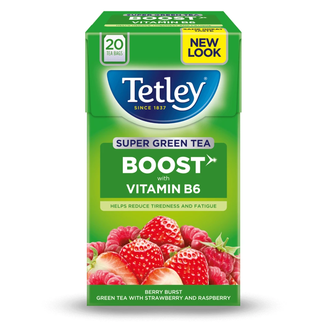 Tetley Berry انفجرت الشاي الأخضر مع الفراولة والتوت 20 أكياس الشاي