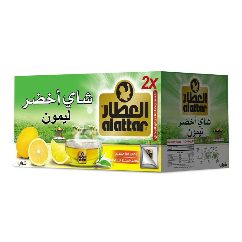 الشاي الخضراء آل العطار مع الليمون ، 20 كيس شاي
