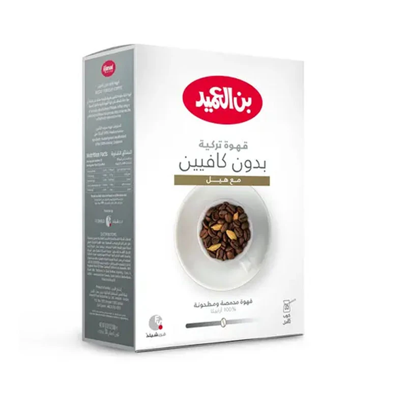 Al Ameed Turkish Coffee Medium With Cardamom Decaf 250g