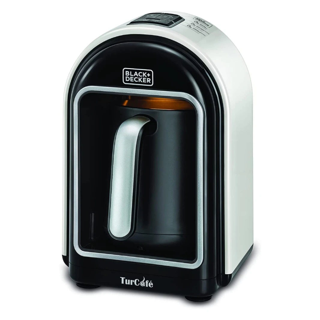Black+Decker 735W 300ml صانع القهوة التركي ، 4-5 أكواب مع حليب أكثر دفئًا وصانع الشوكولاتة الساخنة TCM730-B5