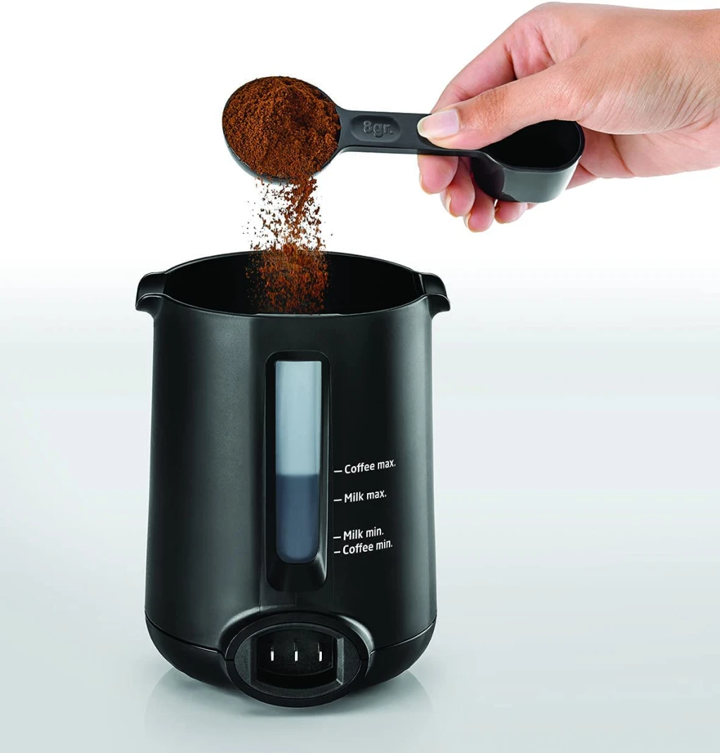 BLACK+DECKER 735W 300ML TURKISH COFFEE MAKER, 4-5 CUPS WITH MILK WARMER AND HOT CHOCOLATE MAKER TCM730-B5