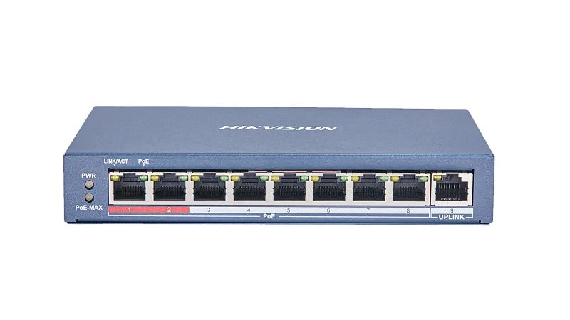 Hikvision 8 Port Fast Ethernet Unmanaged POE DS-3E0109P-E(C) Switch