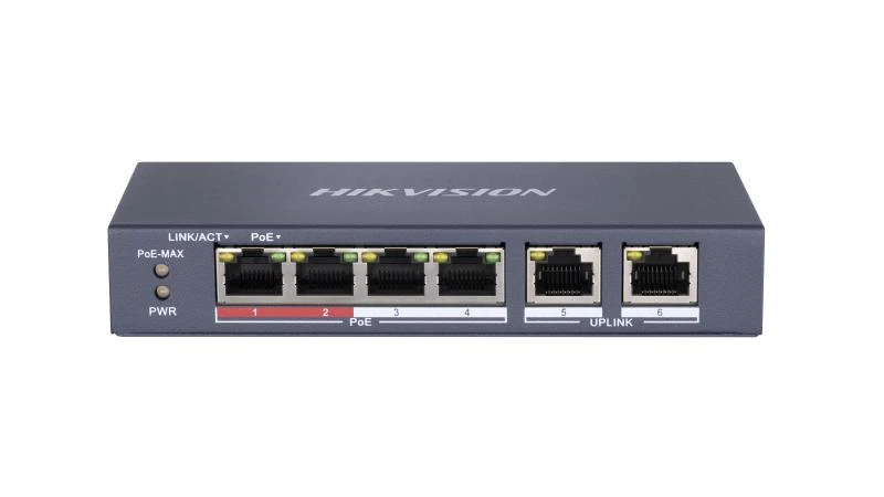 Hikvision 4 Port Fast Ethernet Ungeded Poe DS-3E0106P-E/M Switch