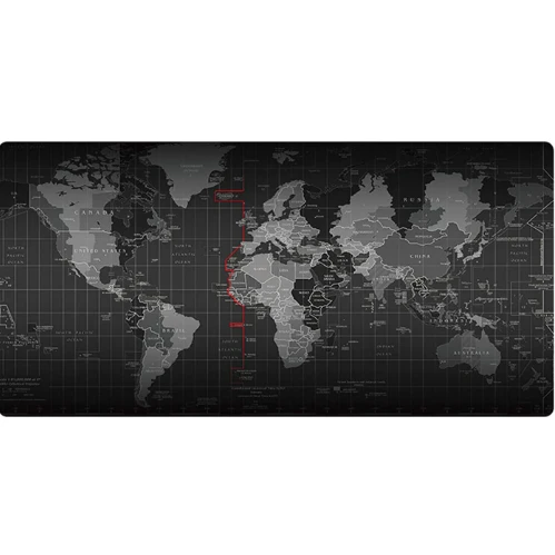 خريطة العالم الأسود Mousepad 32 × 24 × 0.3 سم