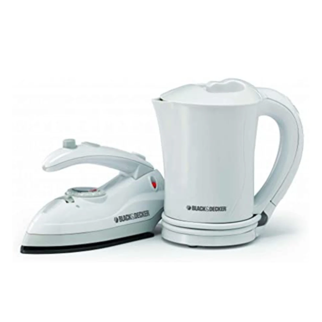 Kit Black & Decker Travel Kit - Electric Kettle + Travel Iron (TR200JA + TR200TI) ، TK200 -B5