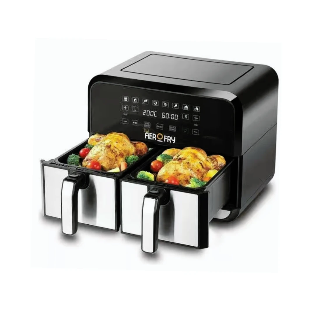 Black & Decker Digital Dual Zone Air Fryer 1700W 4L+4L Brilling ، Broiling ، Roasting ، and Baking DZAF1700-B5