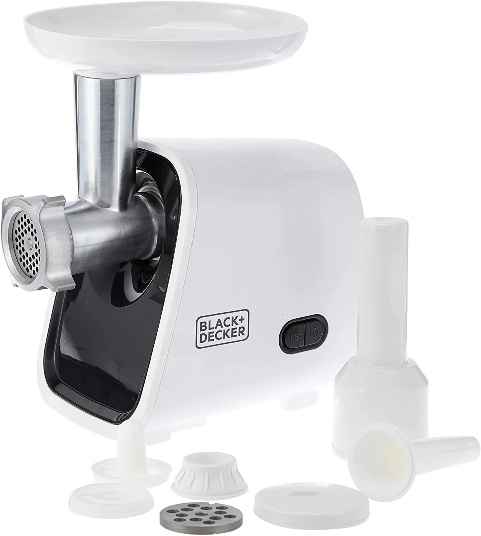 BLACK+DECKER 1500W 3-IN-1 MEAT MINER/GRINDER/SAUSAGE MAKER WHITE
