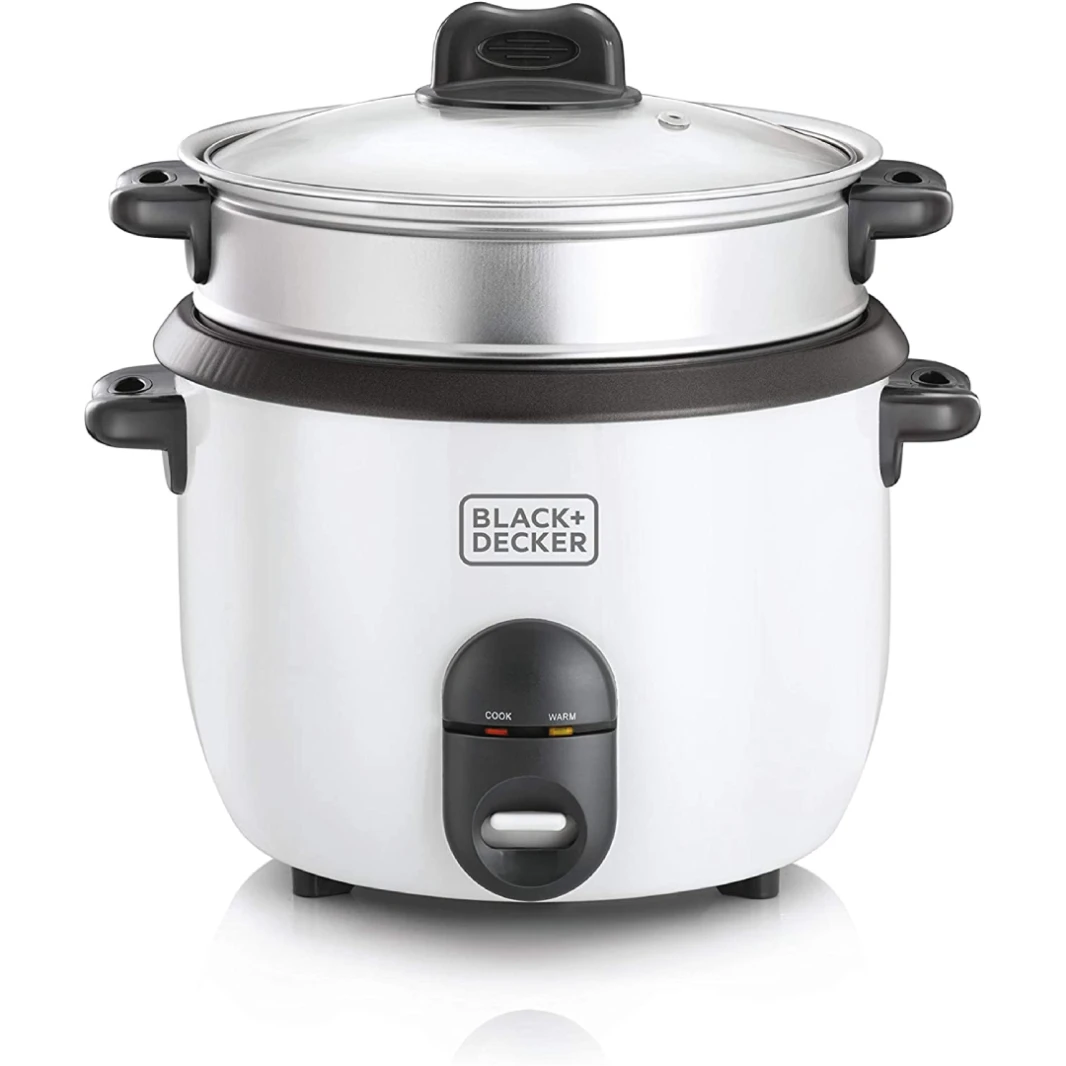 Black & Decker 2-in-1 Non-Stick Rice Cooker 700W 1.8L Steamer