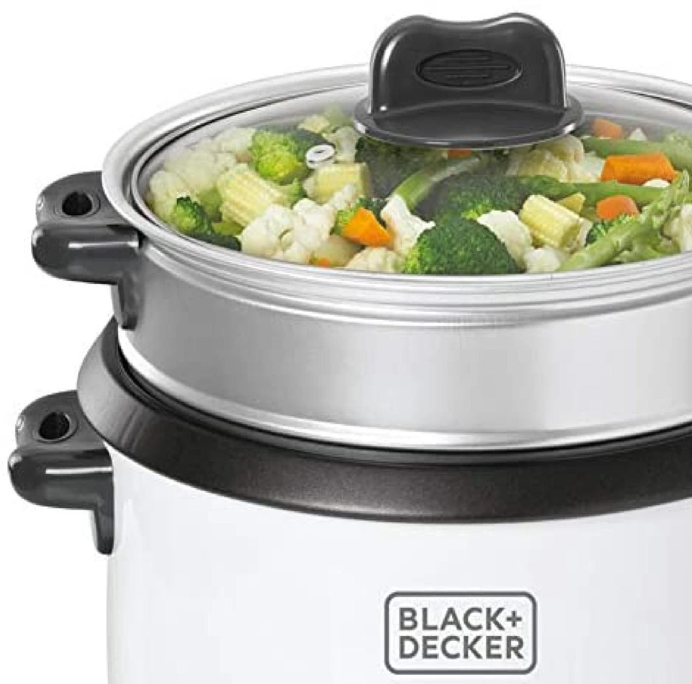 Black & Decker 2-in-1 Non-Stick Rice Cooker 700W 1.8L Steamer