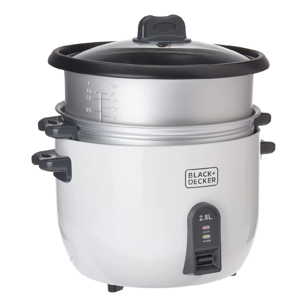 Black & Decker Rice Cooker 1100W White 2.8L