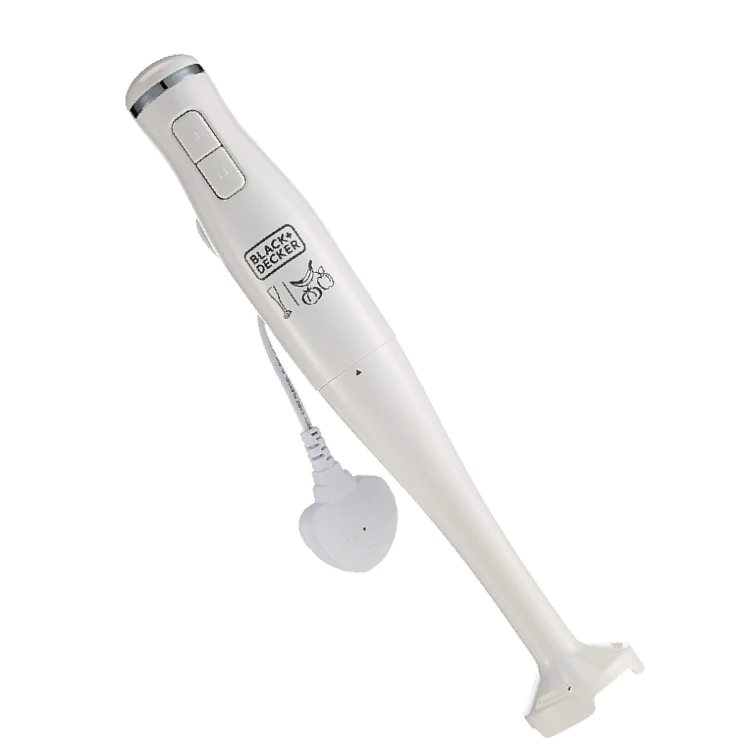 Black & Decker hand blender with glass measuring cup, 2 speeds - 300 watts