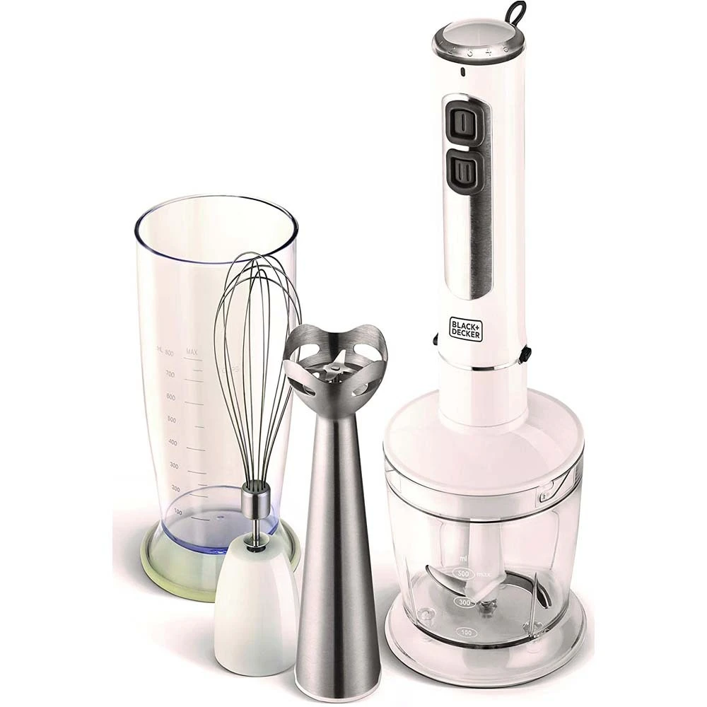BLACK & DECKER 400W 4 IN 1 STAINLESS STEEL STEM HAND BLENDER WITH CHOPPER