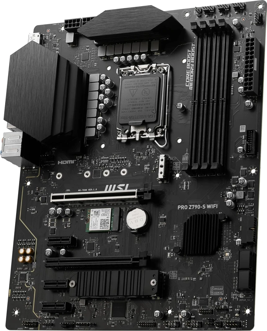 MSI PRO Z790-S WiFi ProSeries Motherboard (Supports 12th/13th/14th Gen Intel Processors, LGA 1700, DDR5, PCIe 5.0, M.2, 2.5Gbps LAN, USB 3.2 Gen2, HDMI/DP, Wi-Fi 6E, Bluetooth 5.3, ATX)