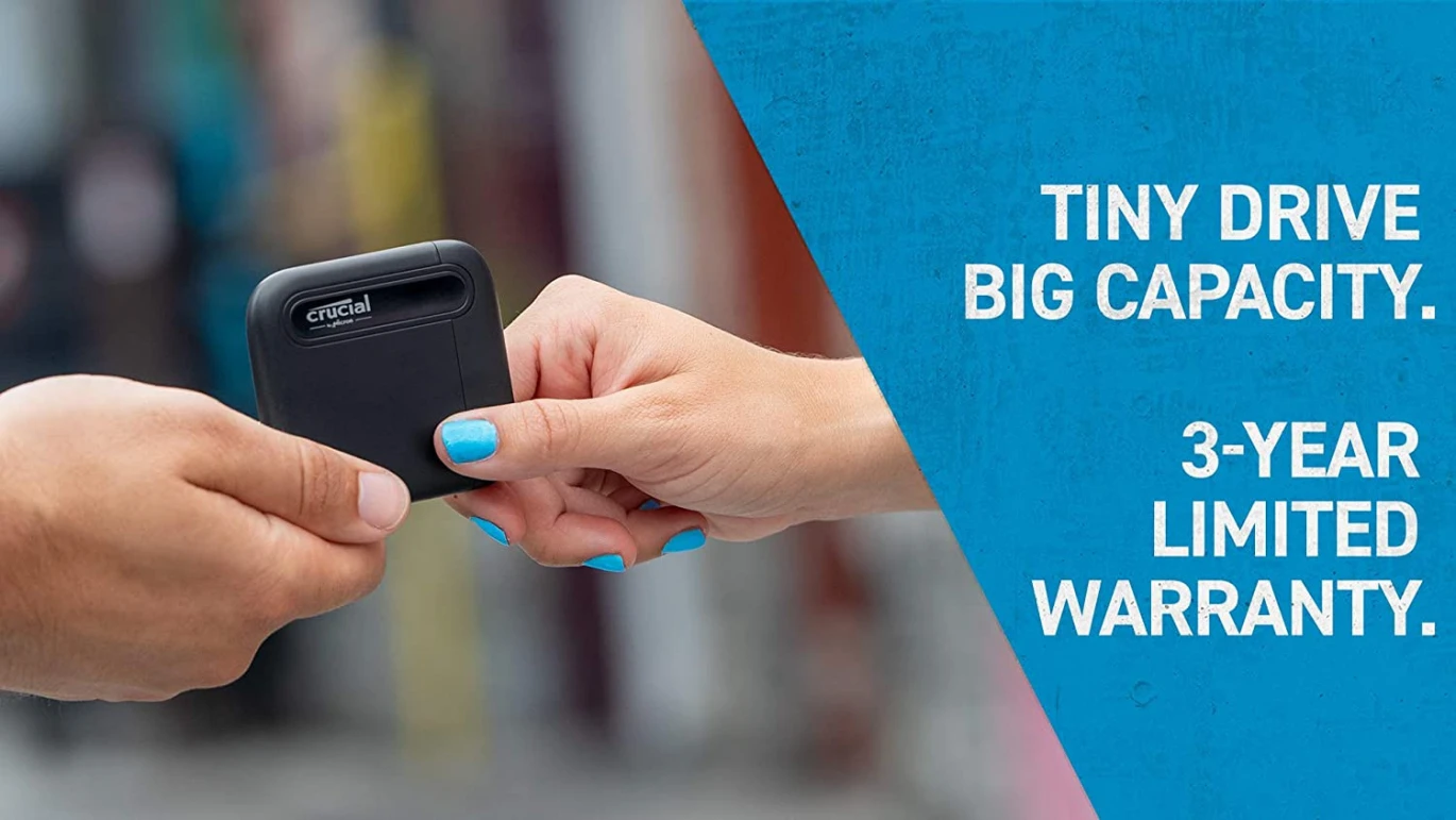Crucial X6 4TB Portable SSD - Up to 800MB/s USB 3.2 Type-C External Solid State Drive