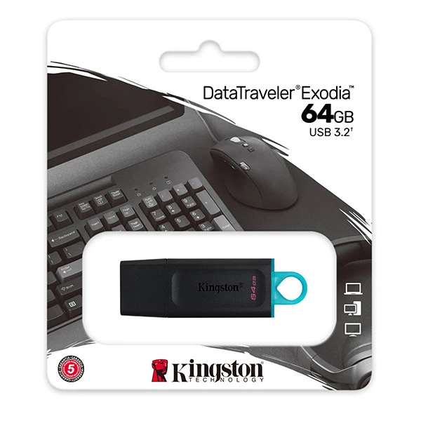 Kingston DataTraveler Exodia 64GB USB 3.2 Gen 1 Flash Drive