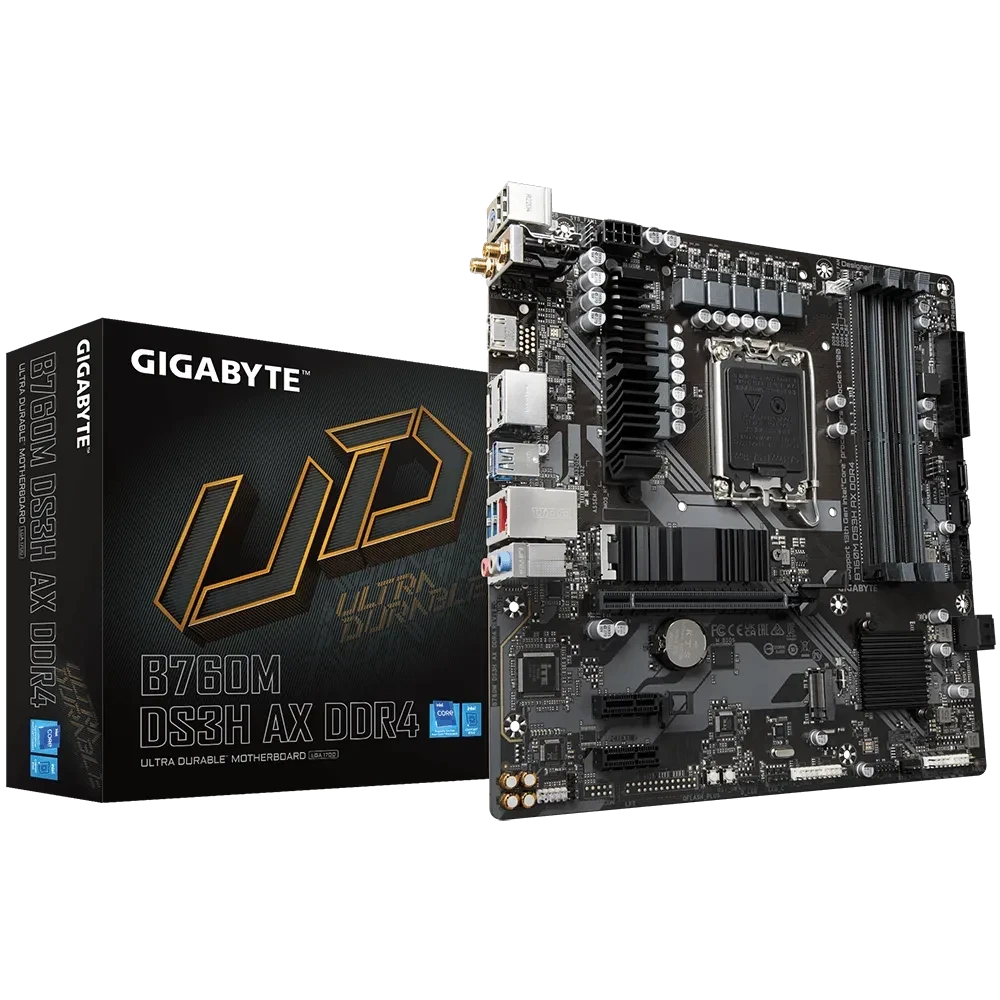 Gigabyte B760M DS3H AX DDR4 Intel® B760 LGA 1700 (14 ، 13 و 12 GEN ، 2 M.2 فتحات