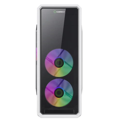 GAMEMAX G561-FRGB WH Mid Tower Case, Acrylic Side & Front Panel, Supports (ATX, Micro ATX, Mini ATX), 3x FRGB Fans - White