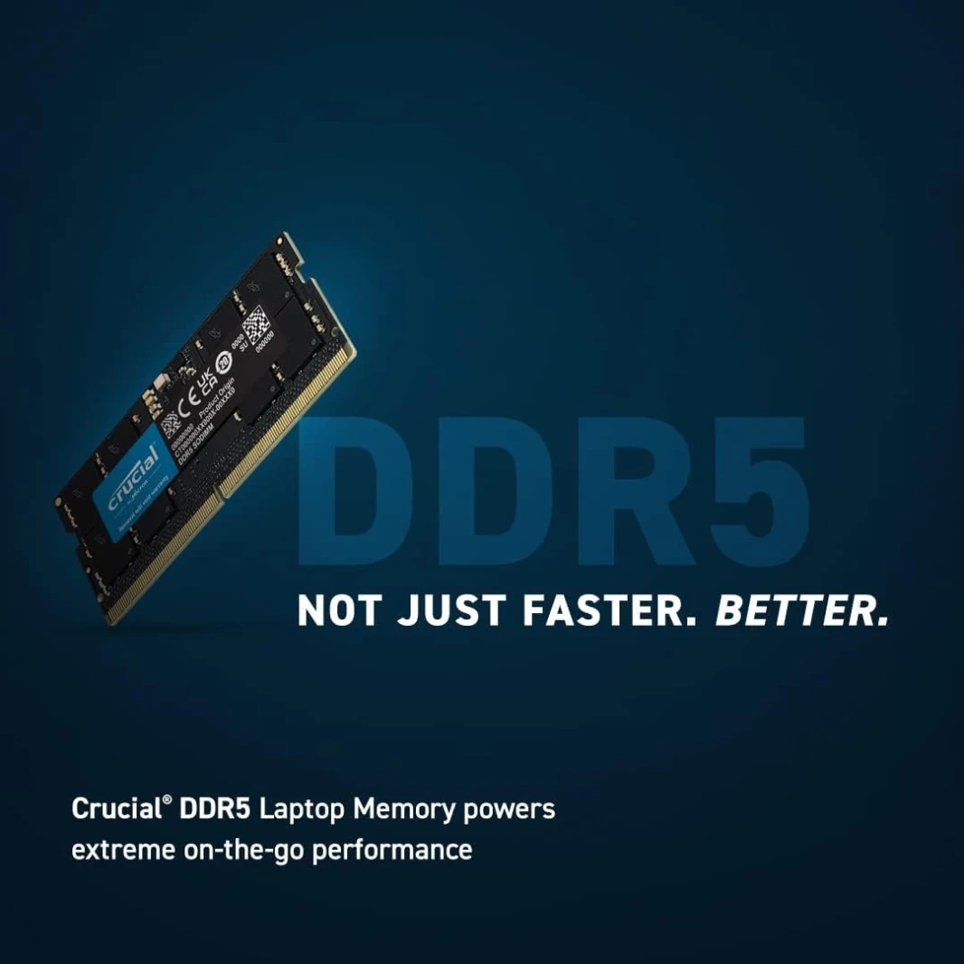 Crucial 16GB DDR5 4800Mhz CL40 1.1V SODIMM RAM - CT16G48C40US5