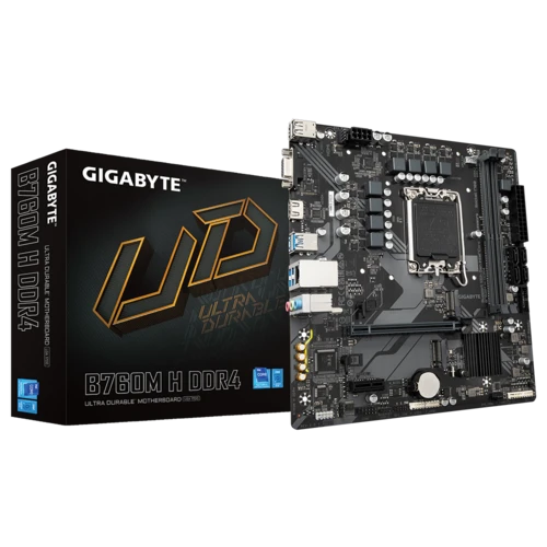 GIGABYTE B760M H DDR4 Intel® B760 LGA 1700 (14Th, 13Th & 12Th Gen), mATX Motherboard, 6 + 1 + 1 Phases Hybrid Digital VRM, PCI-E 4.0, Gb LAN, 2 RAM DIMMS, 2 M.2 Slots