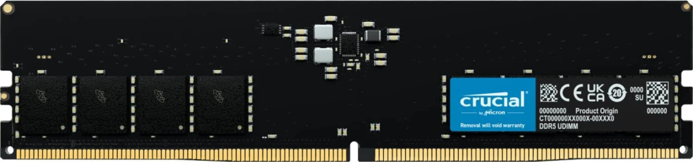 Crucial 16GB DDR5 4800Mhz CL40 1.1V UDIMM RAM - CT16G48C40U5