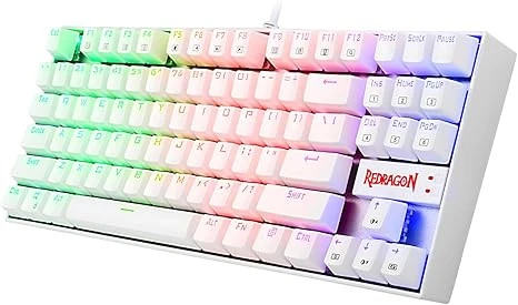 Redragon K552W-RGB-1 KUMARA Mechanical Gaming Keyboard, LED Gaming Keyboard with BLUE Switches, 87 Full Anti-ghosting Keys, - WHITE