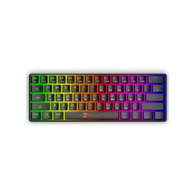 R8 1037 60% Wired Gaming Mechanical Keyboard - Arabic (Blue Switch) BLACK